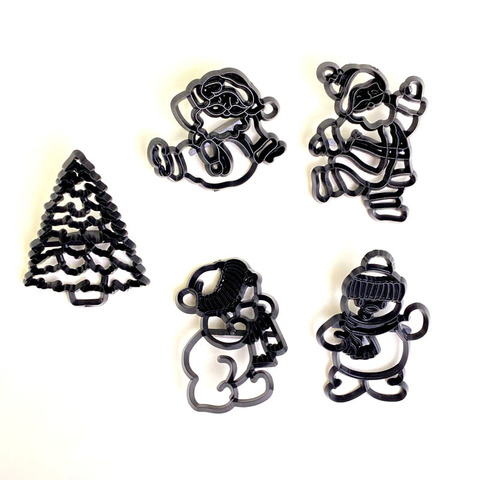 Набор вырубок-оттисков Санта, снеговик, елка Набор вырубок-оттисков Санта, снеговик, елка