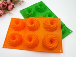 Форма для выпечки Спираль с углубл. 6в1 7*3см, силикон Форма для выпечки Спираль с углубл. 6в1 7*3см, силикон