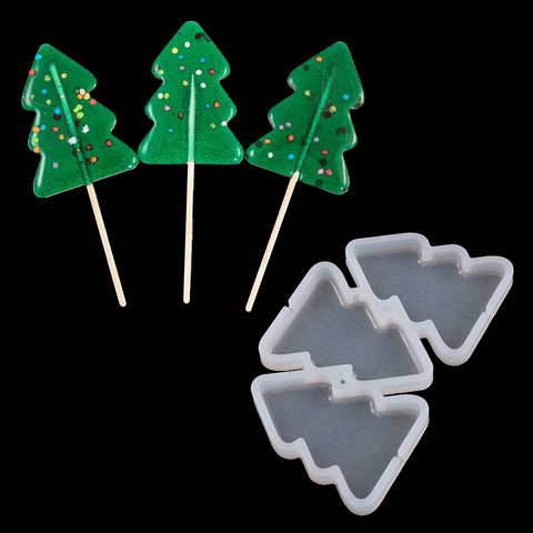 Форма для леденцов Ёлочки, 10*6см, 3 ячейки Форма для леденцов Ёлочки, 10*6см, 3 ячейки