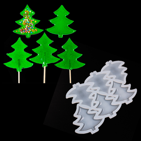 Форма для леденцов Ёлочки, 17*10см, 3 ячейки Форма для леденцов Ёлочки, 17*10см, 3 ячейки