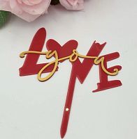 Топпер Love красн/роз в асс, пластик