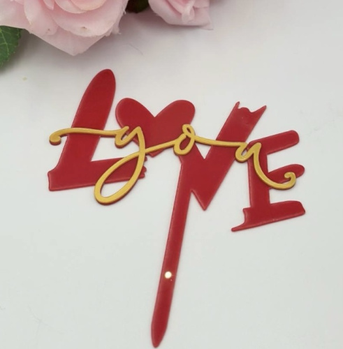 Топпер Love красн/роз в асс, пластик