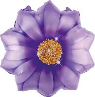 Воздушный шар фольгированный Цветок, Георгина, Сиреневый