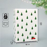 Коробка подарочная новогодняя Машинка, 16×23×7.5 см