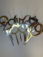 Топпер-Свеча Цифра в асс, золото/серебро
