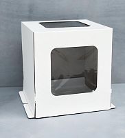 Коробка для торта 28x28x30 см, 2 окна