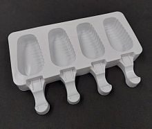 Форма для мороженого Эскимо в полоску 3,5*6,5см 4в1, силикон