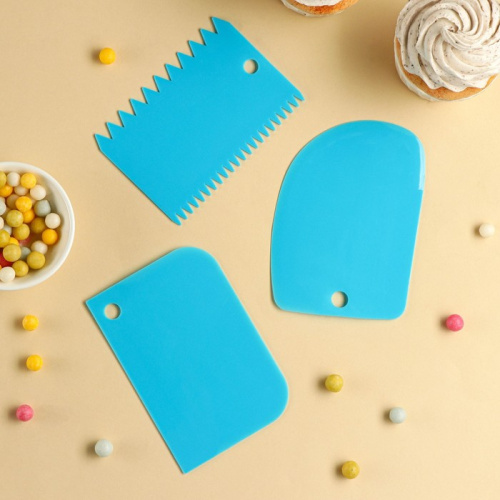 Шпатель кондитерский , 3 предмета, 12*8см фото 2