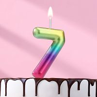 Свеча для торта цифра 7 Акварель h5 см