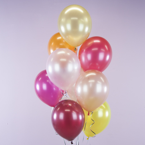 Воздушный шар латексный Оранжевый, металлик фото 2