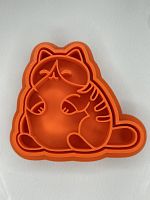 Вырубка с оттиском Довольный котик №4, 8,5см