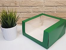 Коробка для муссового торта 23,5*23,5*11,5, темно-зеленый