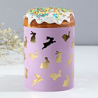 Ободок для кулича с тиснением Кролики» на пасху, 32.2×9 см