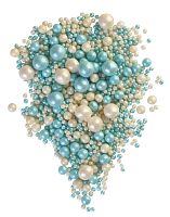 Посыпка драже зерновое Жемчуг Микс (бирюза, серебро), 50гр