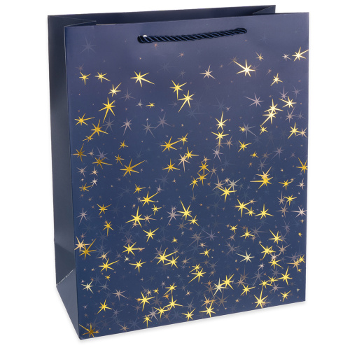 Пакет подарочный Тысячи созвездий, Синий/Золото, 23*18*10см, металлик Пакет подарочный Тысячи созвездий, Синий/Золото, 23*18*10см, металлик