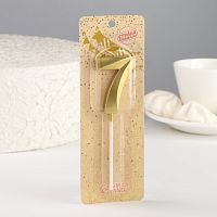 Свеча в торт  «‎Грань», цифра "7", золотая, 5 см