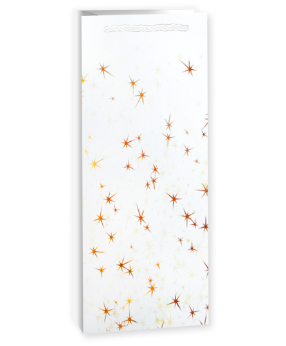 Пакет подарочный для вина Тысячи созвездий, белый/золото, 36*12*9см