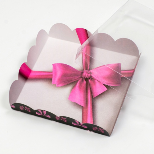 Коробка для печенья, «Бант розовый», 15×15×3 см фото 2