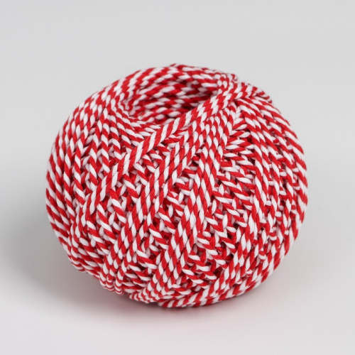 Шпагат х/б, красно-белый, 60м