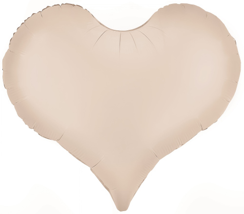 Воздушный шар фольгированный Сердце Люкс, белый песок, сатин