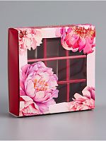 Коробка для 9 конфет с обечайкой Поздравляю, 13.7×13.7×3.5 см