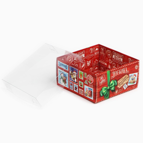 Коробка для зефира Новогодняя посылка, 12*6*11,5см фото 2