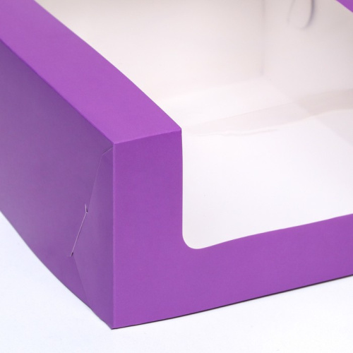Коробка с окном, сиреневая, 21×21×10 см фото 3