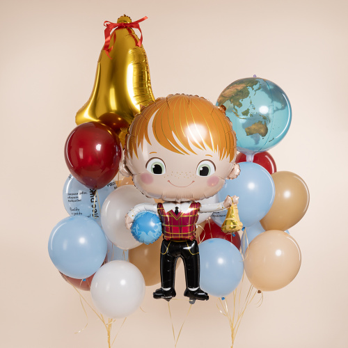 Шар фольгированный фигура Школьник Ученик Мальчик, 107см фото 3