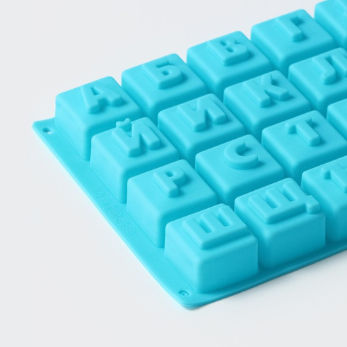 Форма для шоколада Буквы Алфавит, 32 ячейки, 35*18*3см фото 2