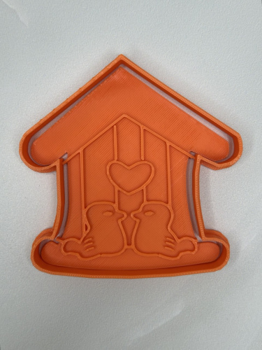 Вырубка с оттиском Домик с птичками, 9,5см