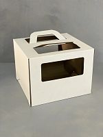 Коробка для торта 30x30x20 cм с ручкой и окном