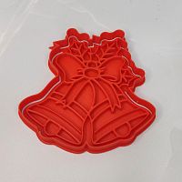 Вырубка с оттиском Колокольчик с бантиком, 10 см