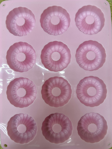 Форма для выпечки Пирожное с начинкой 65*30 мм 12в1, силикон фото 2