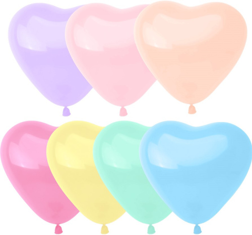 Воздушный шар латексный Сердце, Ассорти, макарунс