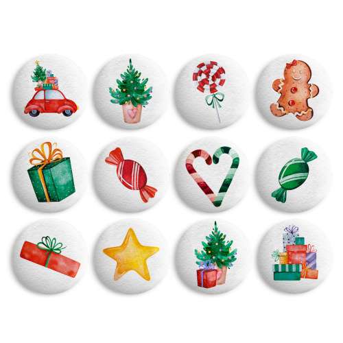 Медальоны сахарные Рождество d=2, 7мм, 10шт