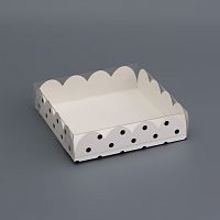 Коробка для печенья, «Горох», белая, 12×12×3 см