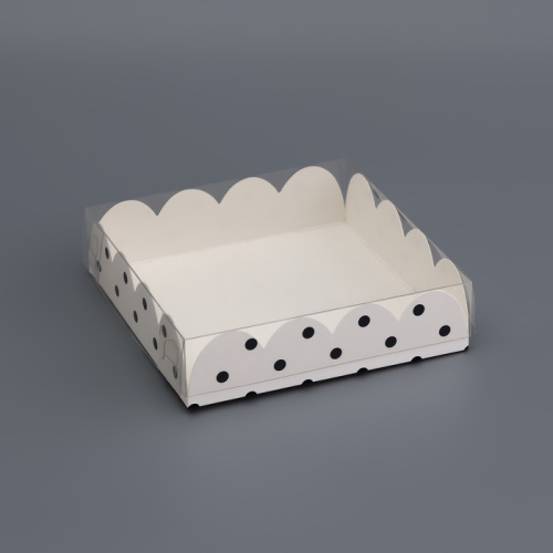 Коробка для печенья, «Горох», белая, 12×12×3 см фото 2 Коробка для печенья, «Горох», белая, 12×12×3 см фото 2