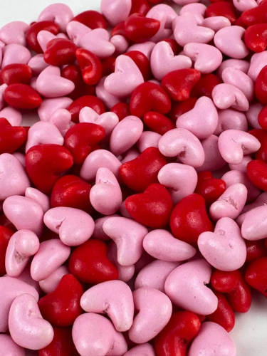 Посыпка драже Сердечки красный/розовый, 50гр