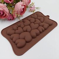 Форма для шоколада Плитка Сердечки воздушные 7,5*14,5см, силикон