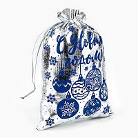 Мешочек подарочный Новогодние игрушки, парча, 16*24см
