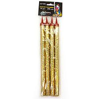 Свеча фонтан для торта золото, 25см, 4 штуки