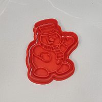 Вырубка с оттиском Веселый Снеговик, 7,5см