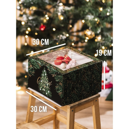 Коробка для торта С Новым годом!, 30×30×19 см фото 2