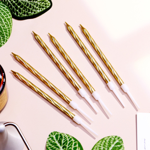 Свечи в торт "Металлик" , 14см, 6шт с подставкой фото 3 Свечи в торт "Металлик" , 14см, 6шт с подставкой фото 3