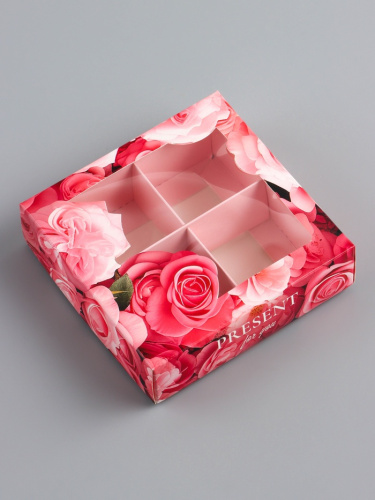 Коробка для конфет 4 шт. «Презент», 12.6×12.6×3.5 см фото 2 Коробка для конфет 4 шт. «Презент», 12.6×12.6×3.5 см фото 2