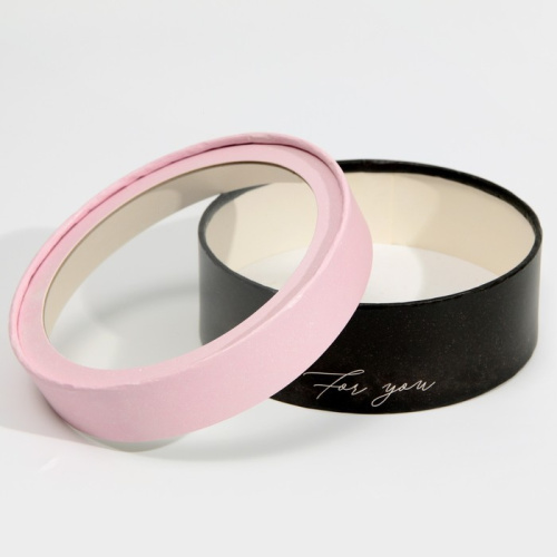 Коробка для макарун,  тубус с окном, For you 16 х 16 х 5 см фото 2