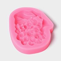 Молд новогодний Санта, силикон, 8.2×7×1.5 см, розовый