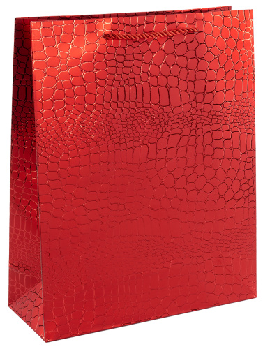 Пакет подарочный, Текстура кожи, Красный, Металлик, 23*18*8см Пакет подарочный, Текстура кожи, Красный, Металлик, 23*18*8см