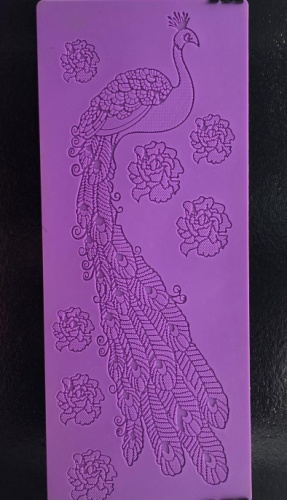 Коврик для айсинга Павлин, цв.силикон 38,5*16см Коврик для айсинга Павлин, цв.силикон 38,5*16см