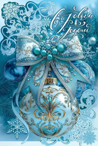 Открытка С Новым Годом! (елочный шар с бантом), 12,2*18,2см Открытка С Новым Годом! (елочный шар с бантом), 12,2*18,2см